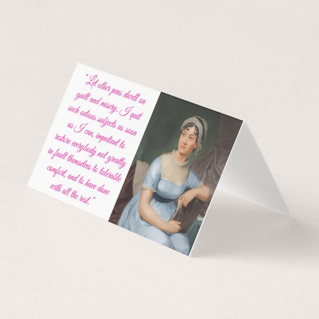 Jane Austen med citat (rosa) Falt kort (Framsida)