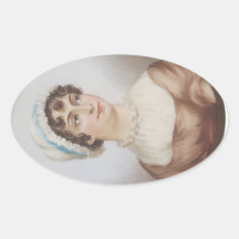 Jane Austen Miniatyr Porträtt Klistermärken