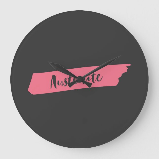 Jane Austen Modern Rosa Brush Austenite Stor Klocka (Framsida)