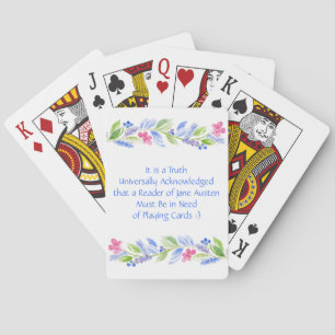 Jane Austen Motto Blommigt Classic-spelkort Casinokort