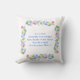 Jane Austen Motto Blommigt Kudde