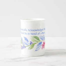 Jane Austen Motto Floral BONE CHINA Benporslin Mugg