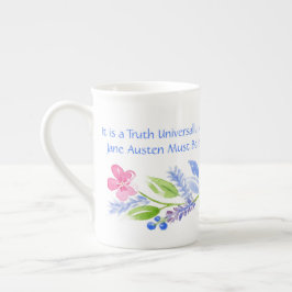Jane Austen Motto Floral BONE CHINA Benporslin Mugg