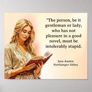 Jane Austen - Northanger Abbey Reading-citat Poster