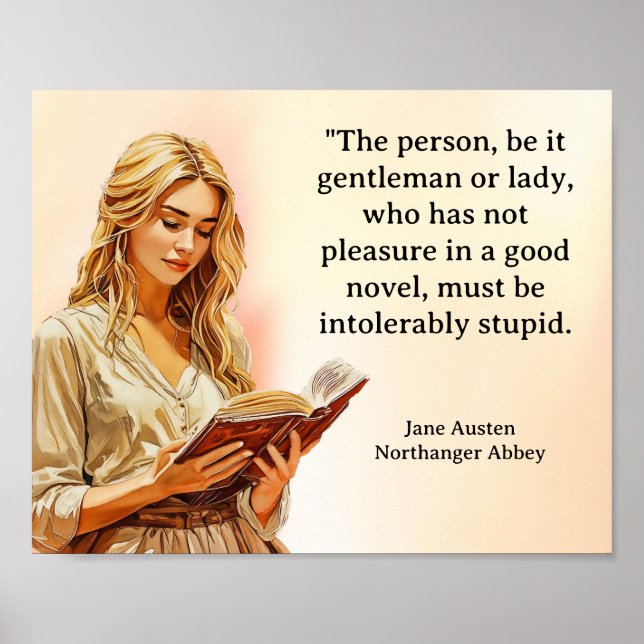 Jane Austen - Northanger Abbey Reading-citat Poster (Framsidan)