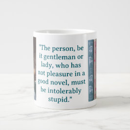 Jane Austen Novel Quote (blue) Jumbo Mugg