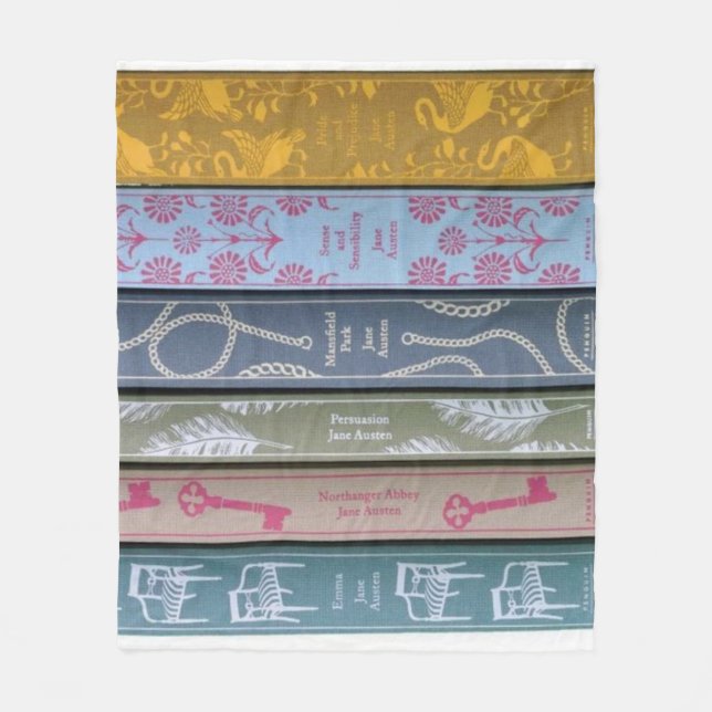 Jane Austen novel Throw Blanket Fleecefilt (Framsidan)