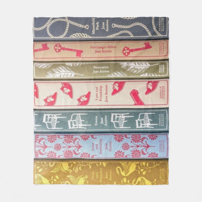 Jane Austen novel Throw Blanket Fleecefilt (Framsidan)