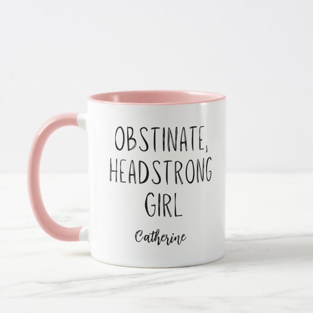 Jane Austen Obstinate Headstrong Girl Personlig Mugg (Vänster)