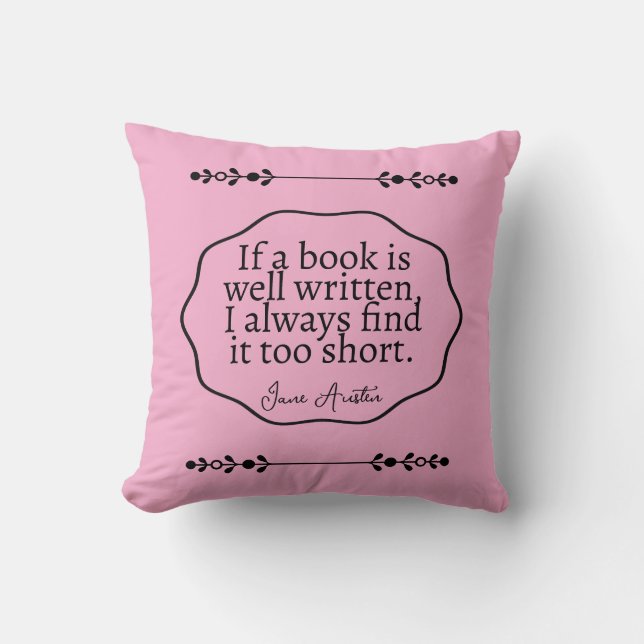 Jane Austen - om en bok är välskriven Kudde (Framsida)