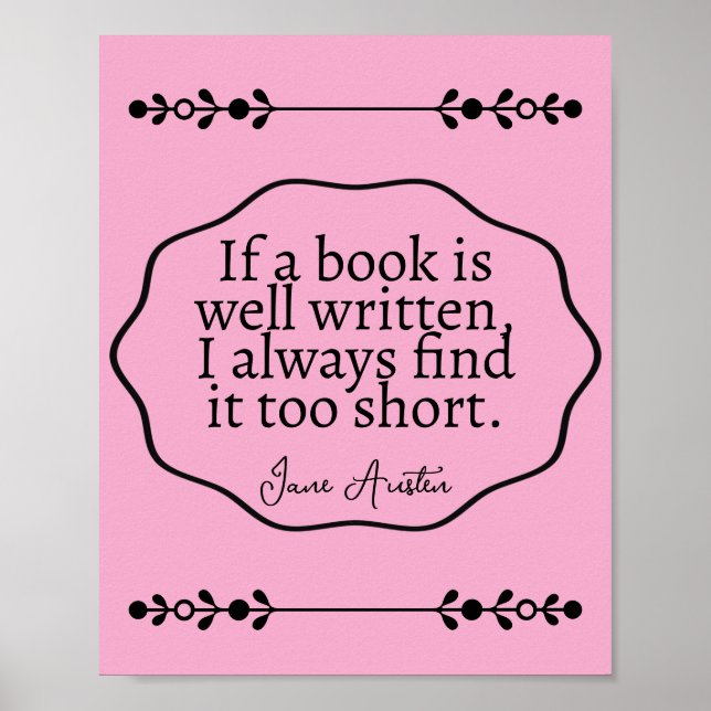 Jane Austen - om en bok är välskriven Poster (Framsidan)