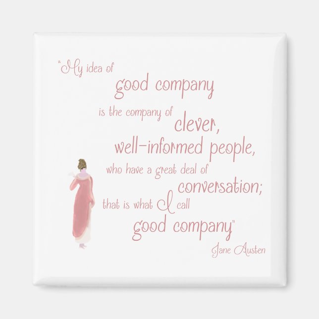 Jane Austen Persuasion Bra Company Quote Magnet (Framsidan)