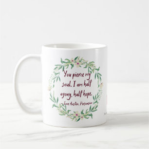 Jane Austen Persuasion Quote Cute Blommigt Literar Kaffemugg