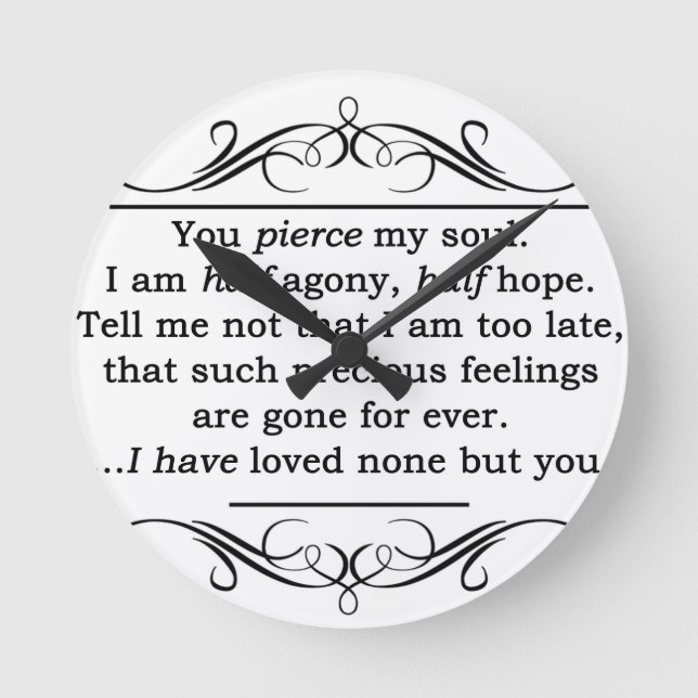 Jane Austen Persuasion Quote Rund Klocka (Framsida)