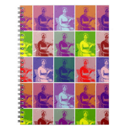 Jane Austen pop art färglös Anteckningsbok