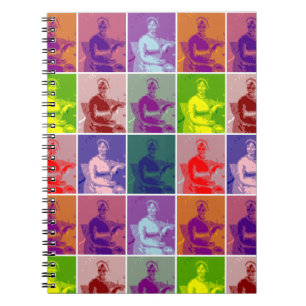 Jane Austen pop art färglös Anteckningsbok
