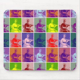 Jane Austen pop art färglös Musmatta