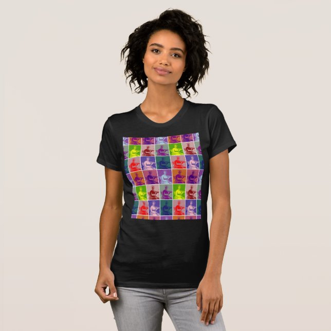 Jane Austen pop art färglös T Shirt (Hel framsida)