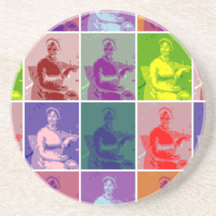 Jane Austen pop art färglös Underlägg