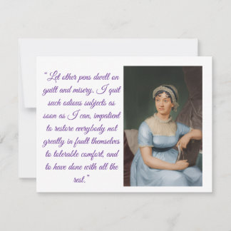 Jane Austen portrait plus quote (purpleFolded Card OSA Kort