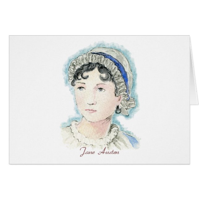 Jane Austen porträtt av Alice Flynn Hälsningskort (Framsidan Horizontal)