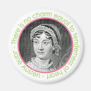 Jane Austen porträtt med citationsteckenmagneten Magnet
