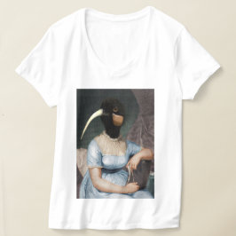 Jane Austen-porträtt med fågelhuvud T Shirt