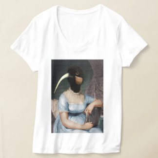 Jane Austen-porträtt med fågelhuvud T Shirt