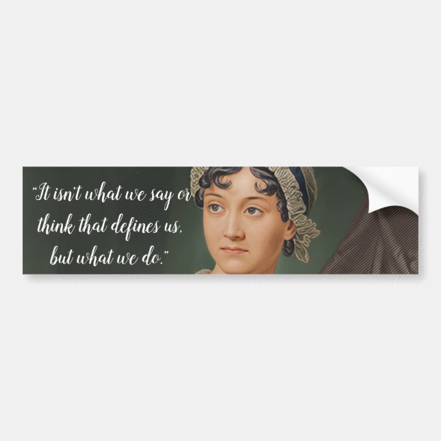 Jane Austen-porträtt och citat Bildekal (Framsidan)