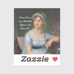 Jane Austen-porträtt och citat Klistermärken