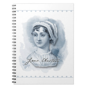 Jane Austen Porträtt och Namnteckning Anteckningsbok