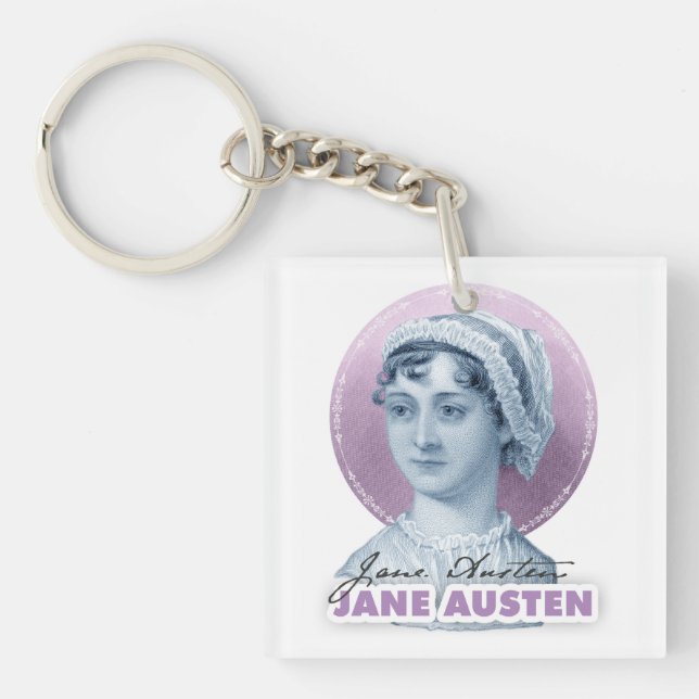 Jane Austen Porträtt och Namnteckning Rosa (Framsidan)
