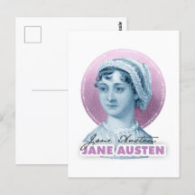 Jane Austen Porträtt och Namnteckning Rosa