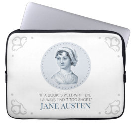 Jane Austen Porträtt och Quote om läsning Laptop Fodral