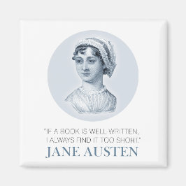Jane Austen Porträtt och Quote om läsning Magnet