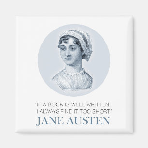 Jane Austen Porträtt och Quote om läsning Magnet