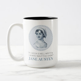 Jane Austen Porträtt och Quote om läsning Två-Tonad Mugg
