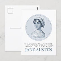 Jane Austen Porträtt och Quote om läsning