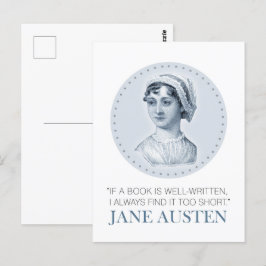 Jane Austen Porträtt och Quote om läsning Vykort
