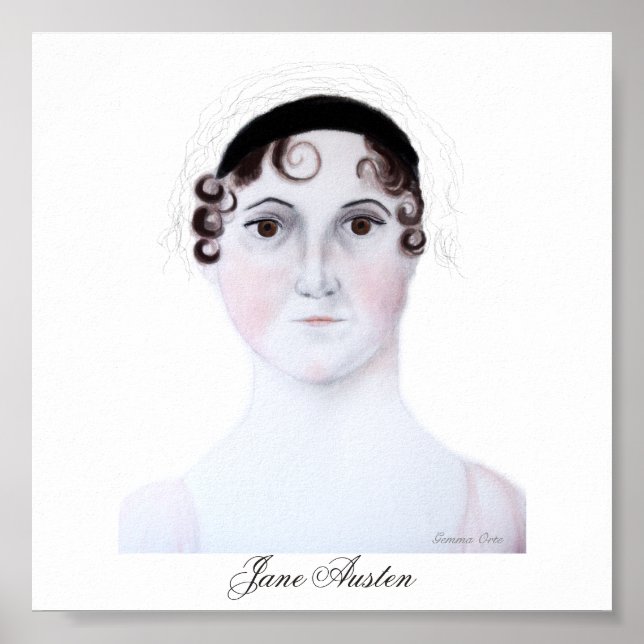 Jane Austen Porträtt. Poster (Framsidan)
