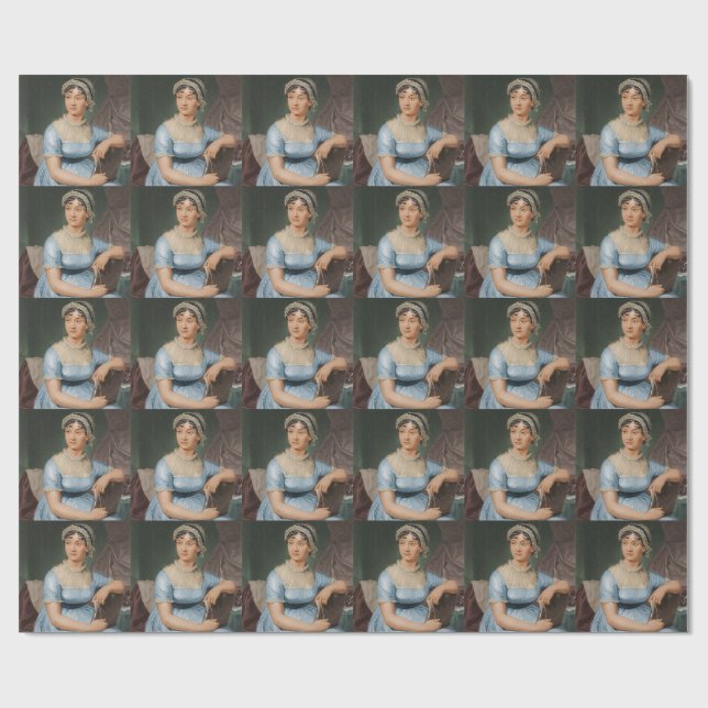 Jane Austen-porträtt Presentpapper (Platt)