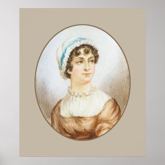 Jane Austen Porträtt Print Poster (Framsidan)