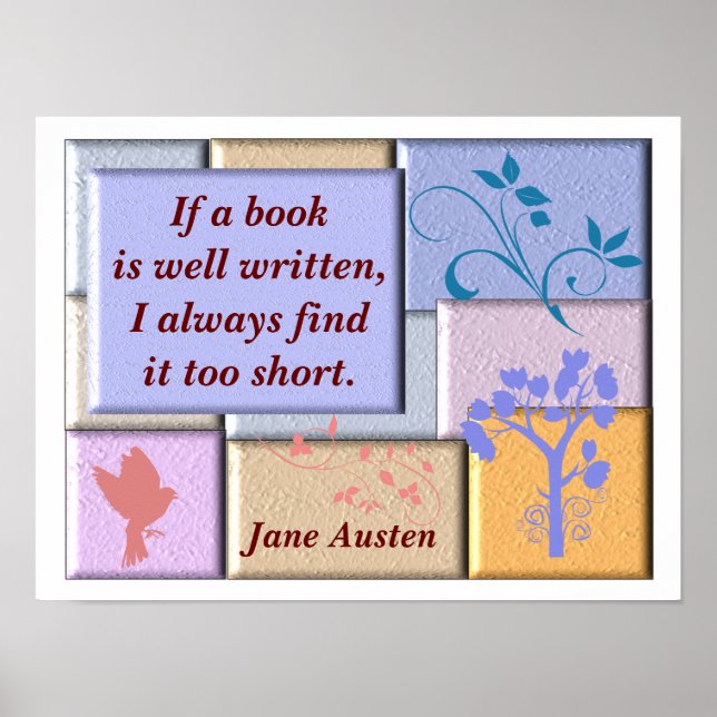 Jane Austen - poster citat (Framsidan)