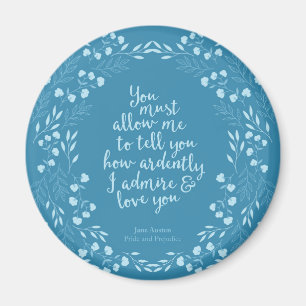 Jane Austen pride och blom- kärlek för fördom Magnet