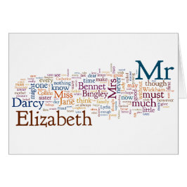 Jane Austen - pride och fördom - ord Hälsningskort