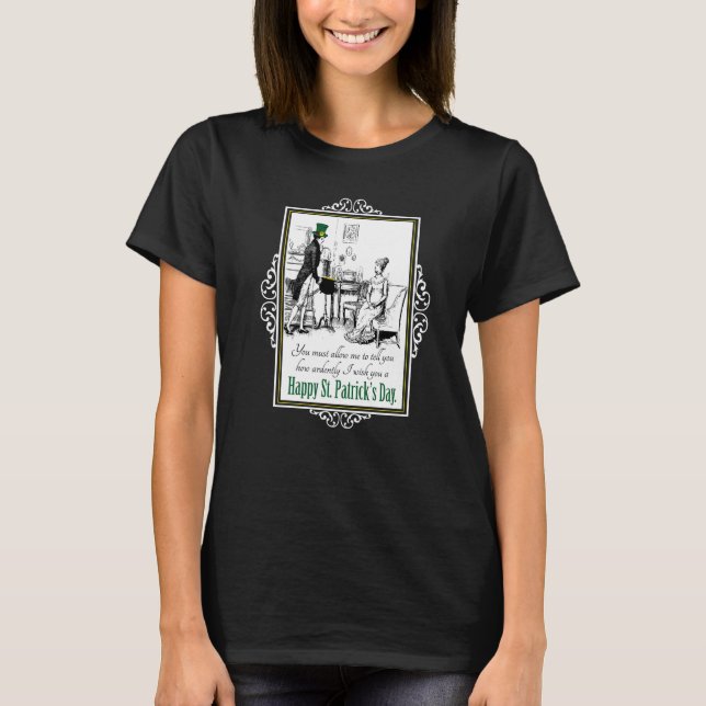 Jane Austen Pride och fördomar mot St patricks day T Shirt (Framsida)