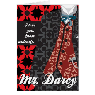 Jane Austen pride- och fördomgåva "Herr Darcy ", Hälsningskort