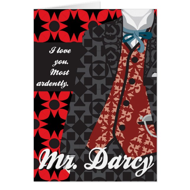Jane Austen pride- och fördomgåva "Herr Darcy ", Hälsningskort (Framsidan)
