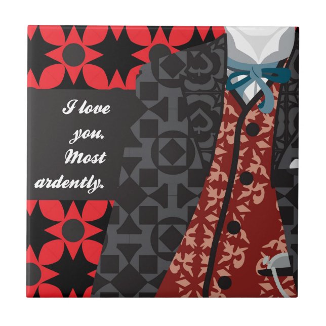 Jane Austen pride- och fördomgåva "Herr Darcy ", Kakelplatta (Framsidan)