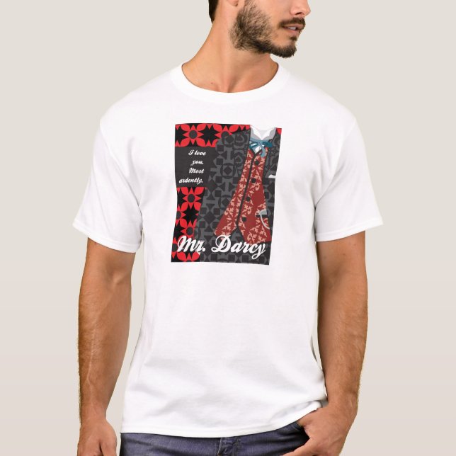 Jane Austen pride- och fördomgåva "Herr Darcy ", Tee Shirt (Framsida)